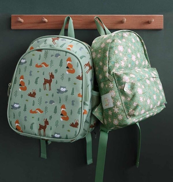 Kleiner Rucksack / Blüten / Salbeigrün – Bild 3