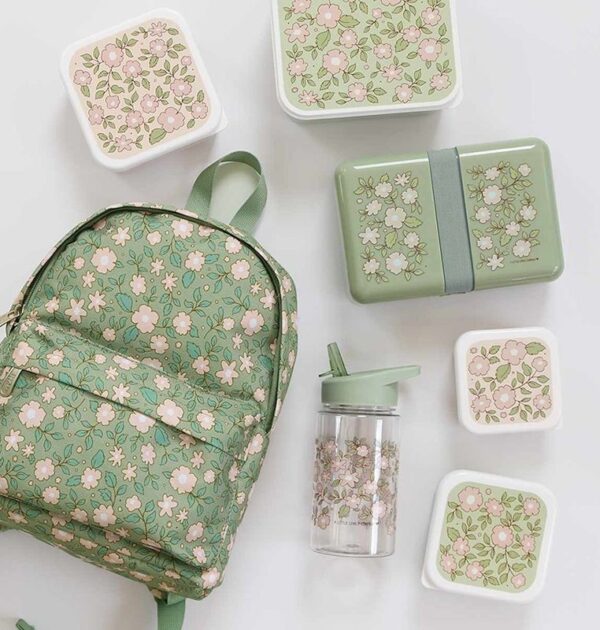 Kleiner Rucksack / Blüten / Salbeigrün – Bild 4