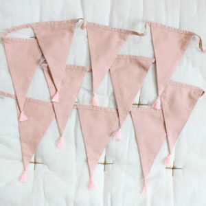 Wimpelkette / Stoff / Rosa