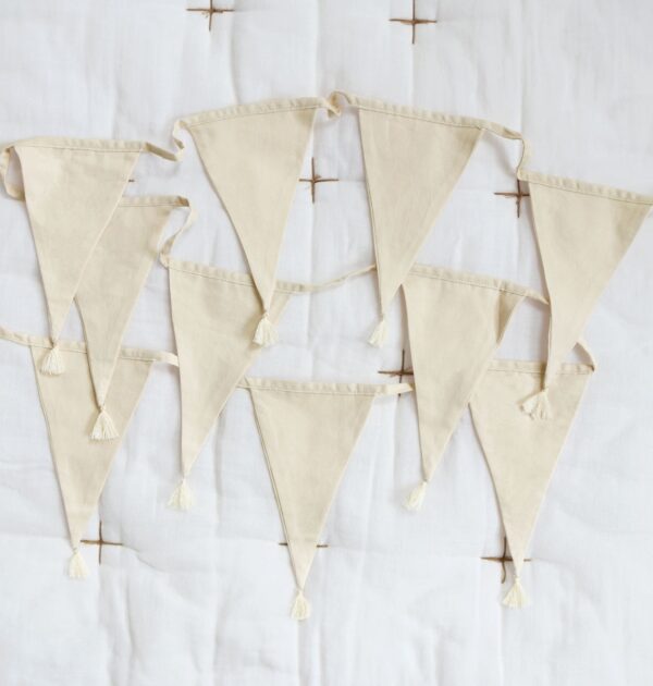 Wimpelkette / Stoff / Creme