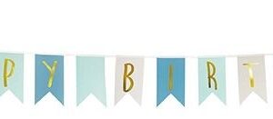 Wimpelkette Happy Birthday / Blau