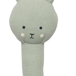 Die weiche Rassel mit dem Hasenkopf