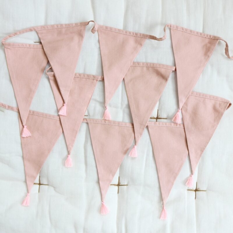 Wimpelkette / Stoff / Rosa