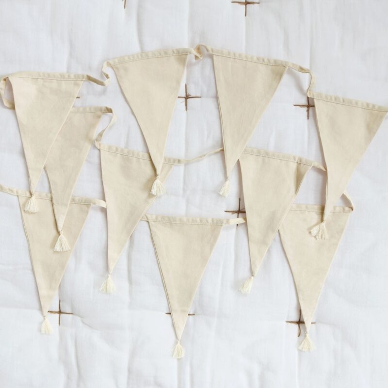 Wimpelkette / Stoff / Creme