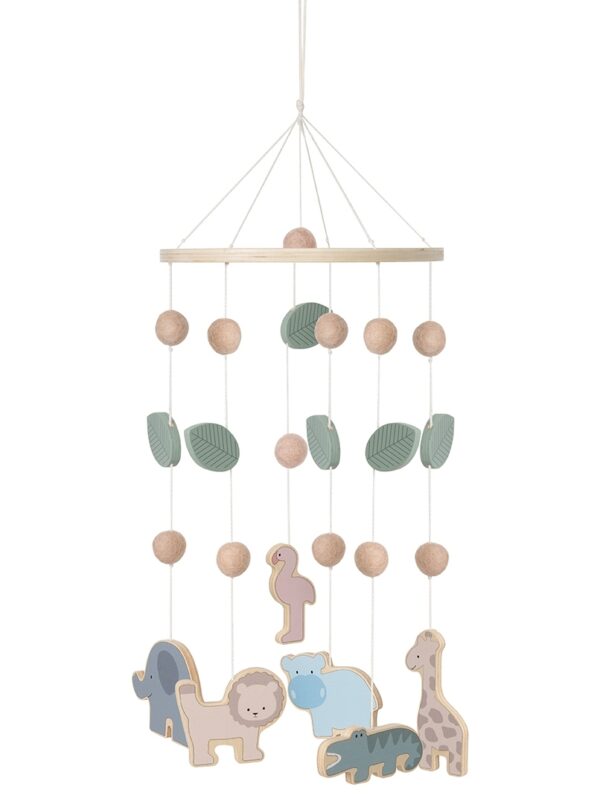 Das Mobile "Safari" stimuliert sanft den Seh- und Tastsinn ihres Babys.