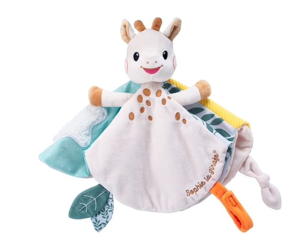 Schmusetuch Sophie mit Schnullerband / Giraffe – Bild 3