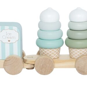 Bunter Eiscreme-Spielzug zum nachziehen, stapeln und spielen,fördert die Motorik und Phantasie ihrer Kleinen.