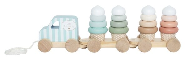 Bunter Eiscreme-Spielzug zum nachziehen, stapeln und spielen,fördert die Motorik und Phantasie ihrer Kleinen.